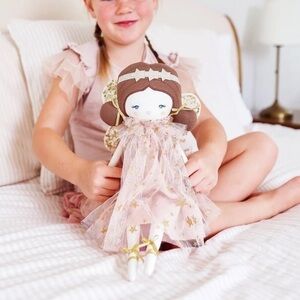 NWT Alimrose Fleur Fairy Doll, Blush & Gold